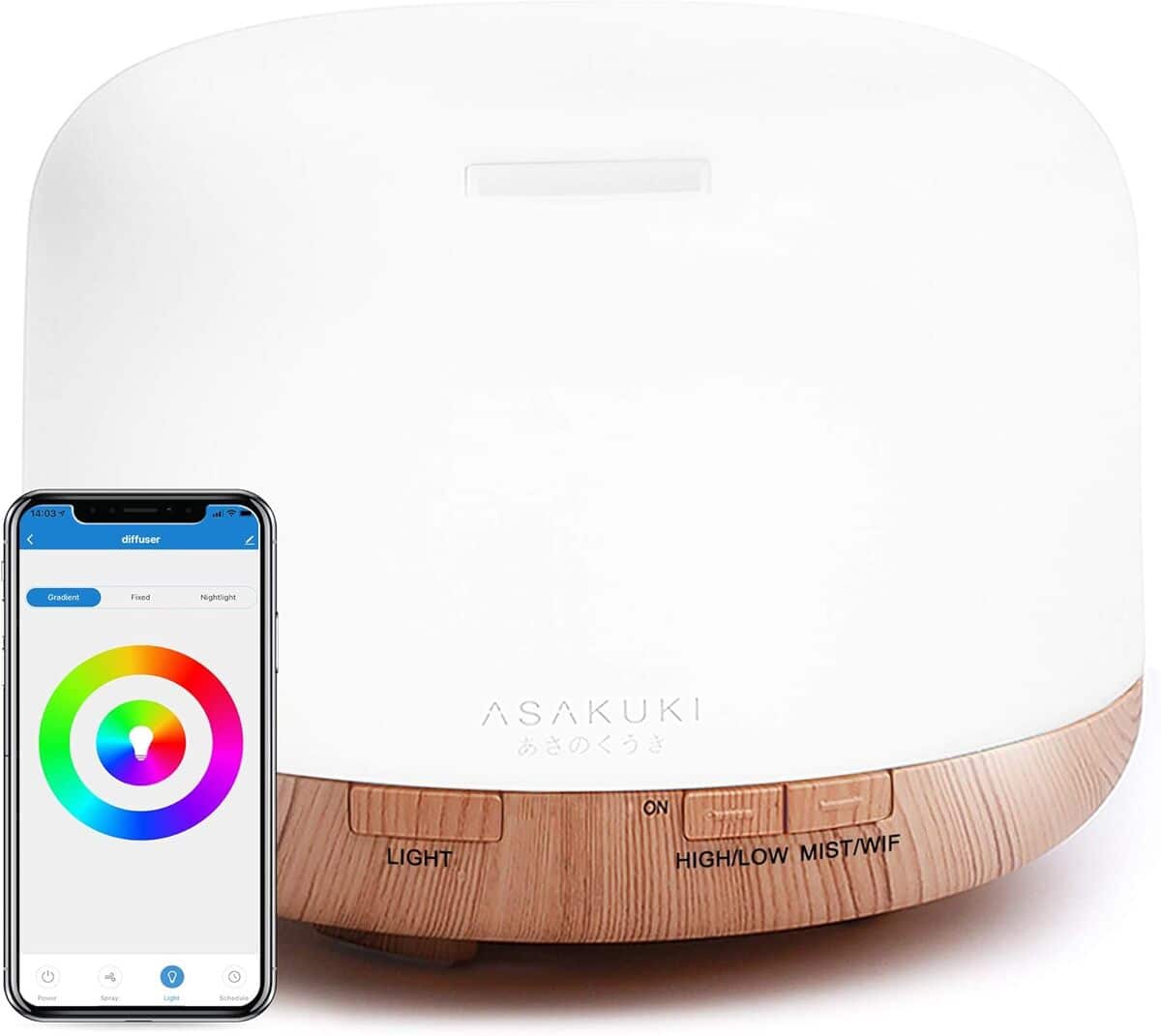 Test ASAKUKI : diffuseur d'Huiles Connecté et Humidificateur 500ml