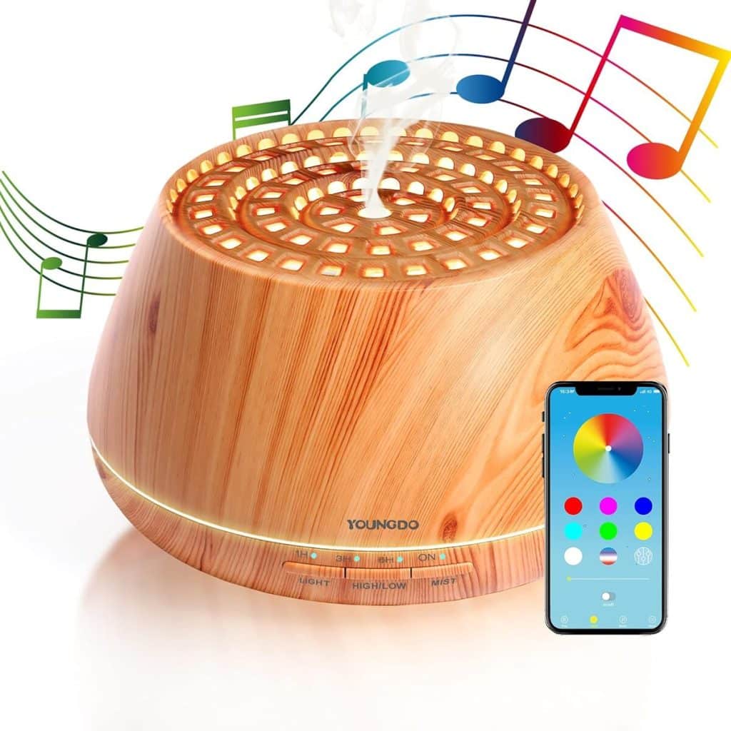 Diffuseur YOUNGDO 400ML : bluetooth et Lumière 30 Couleurs