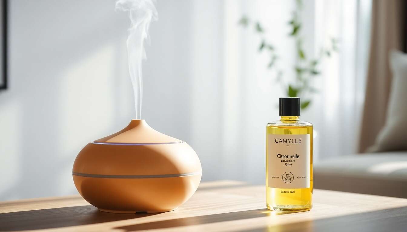 Émulsion d'huiles essentielles Camylle Nuage Citronnelle pour diffuseurs ultrasoniques : votre répulsif moustiques 500 ml