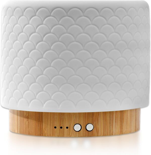 QIDOSHA® Diffuseur d'arômes Tadasana - Recommandation d'achat FAZ 12/2023 - Diffuseur d'huiles essentielles - Diffuseur d'huiles essentielles de qualité supérieure avec socle en bois véritable et