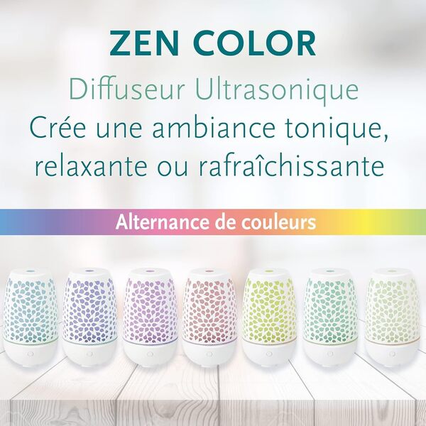 Phytosun Arôms - Diffuseur d'Huiles Essentielles avec 2 * 30ml Complexes diffusion aux huiles essentielles - Diffusion ultrasonique 7 Couleurs - Ambiance Relaxante - Pour cadeau, maison, salon