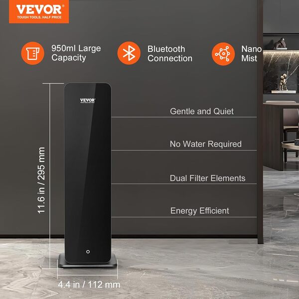 VEVOR Machine à air parfumé pour la maison, diffuseur d'air froid intelligent Bluetooth 950 ml, diffuseur d'air parfumé d'huiles essentielles sans eau, machine d'aromathérapie sur pied pour grande piè