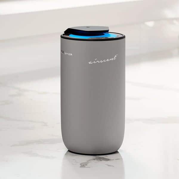 The AirScent Mini Diffuseur d'huiles essentielles sans eau pour huiles d'aromathérapie Finition argentée pour maisons, bureaux et hôtels