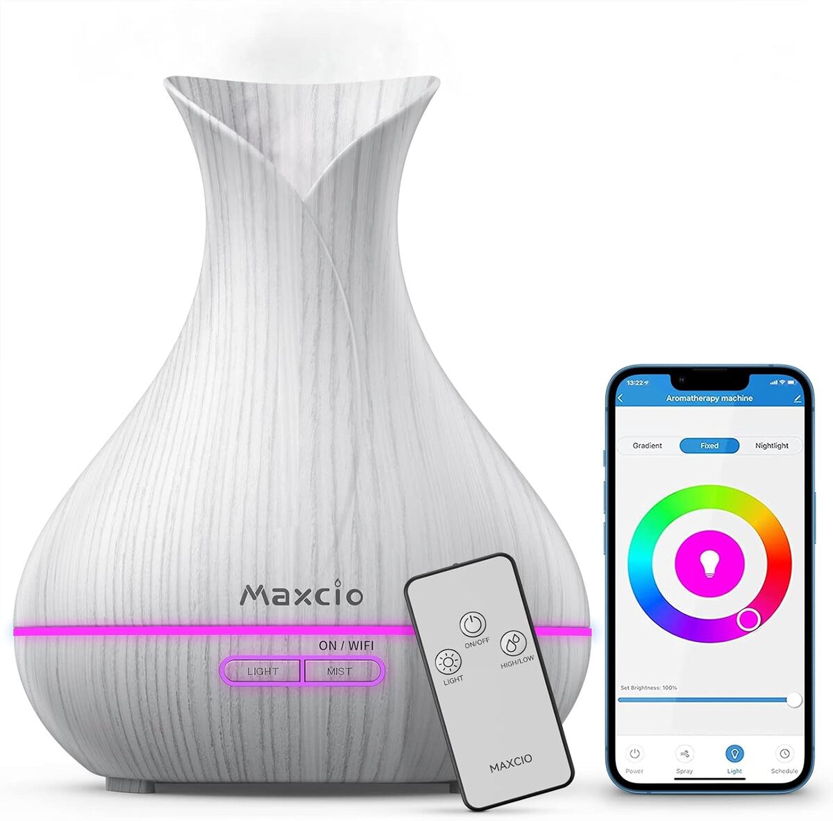 Test du diffuseur d'huiles essentielles WiFi Maxcio : performance et connectivité