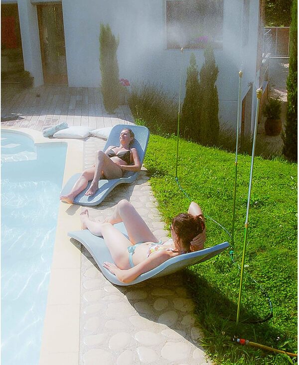 O'FRESH Brumisateur Jardin Exterieur Grande Surface - Trio de Brumisateurs de Terrasse Serre Pergola - Brumisateur Extérieur à Hauteur Ajustable (85 à 155 cm)