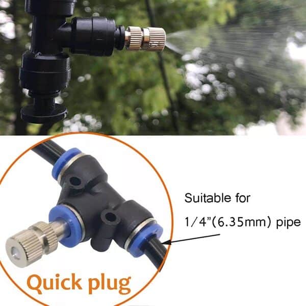 DIY Système de Brumisateur, Système de Refroidissement Kit par Brumisation Extérieur avec Filtre, Patio Atomisation Micro Sprinkler Irrigation Jardin, Sys(Size:30m tube + 35 nozzles,Color:Avec pompe,)