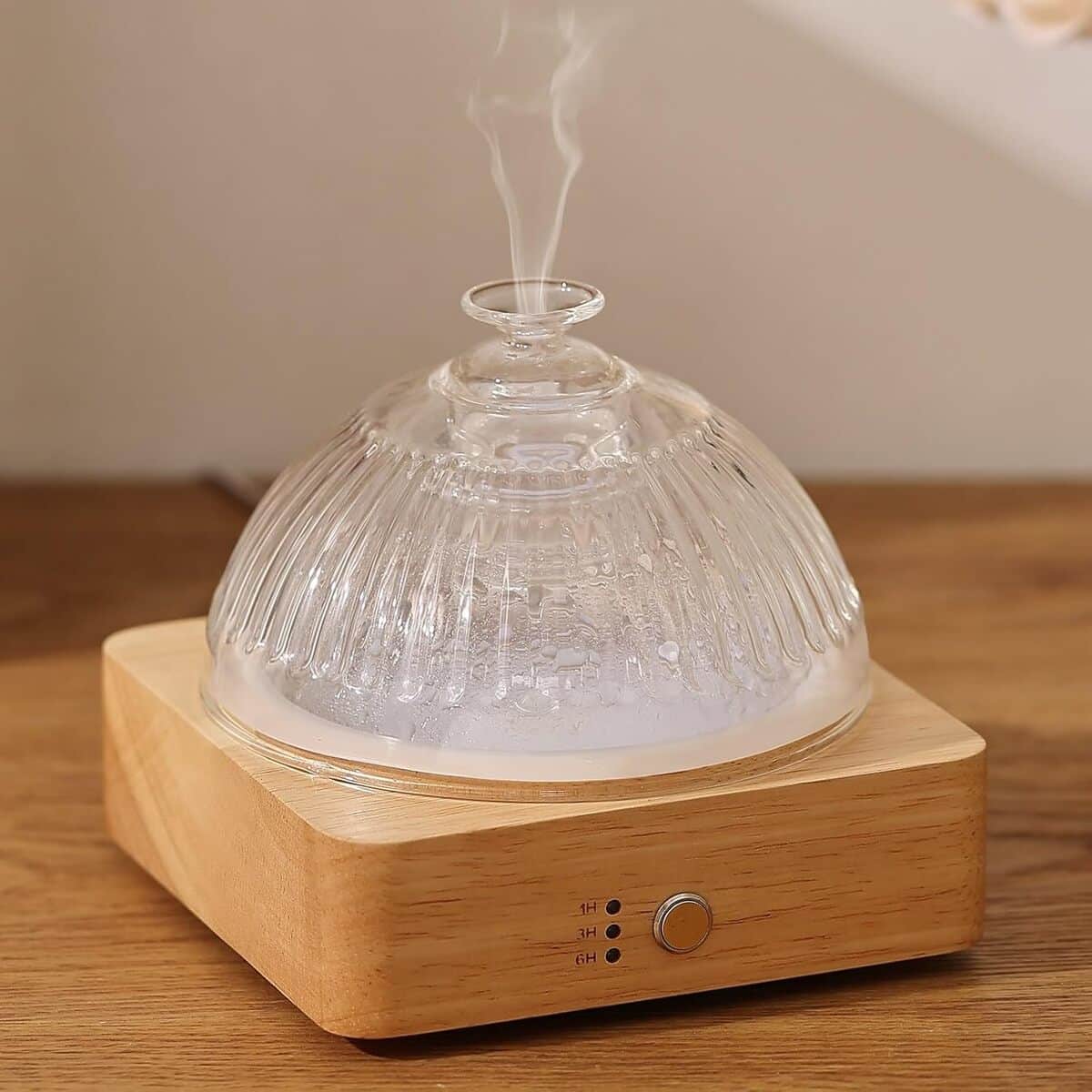 Test du diffuseur d'huiles essentielles Lecdura en verre et bois, 200 ml