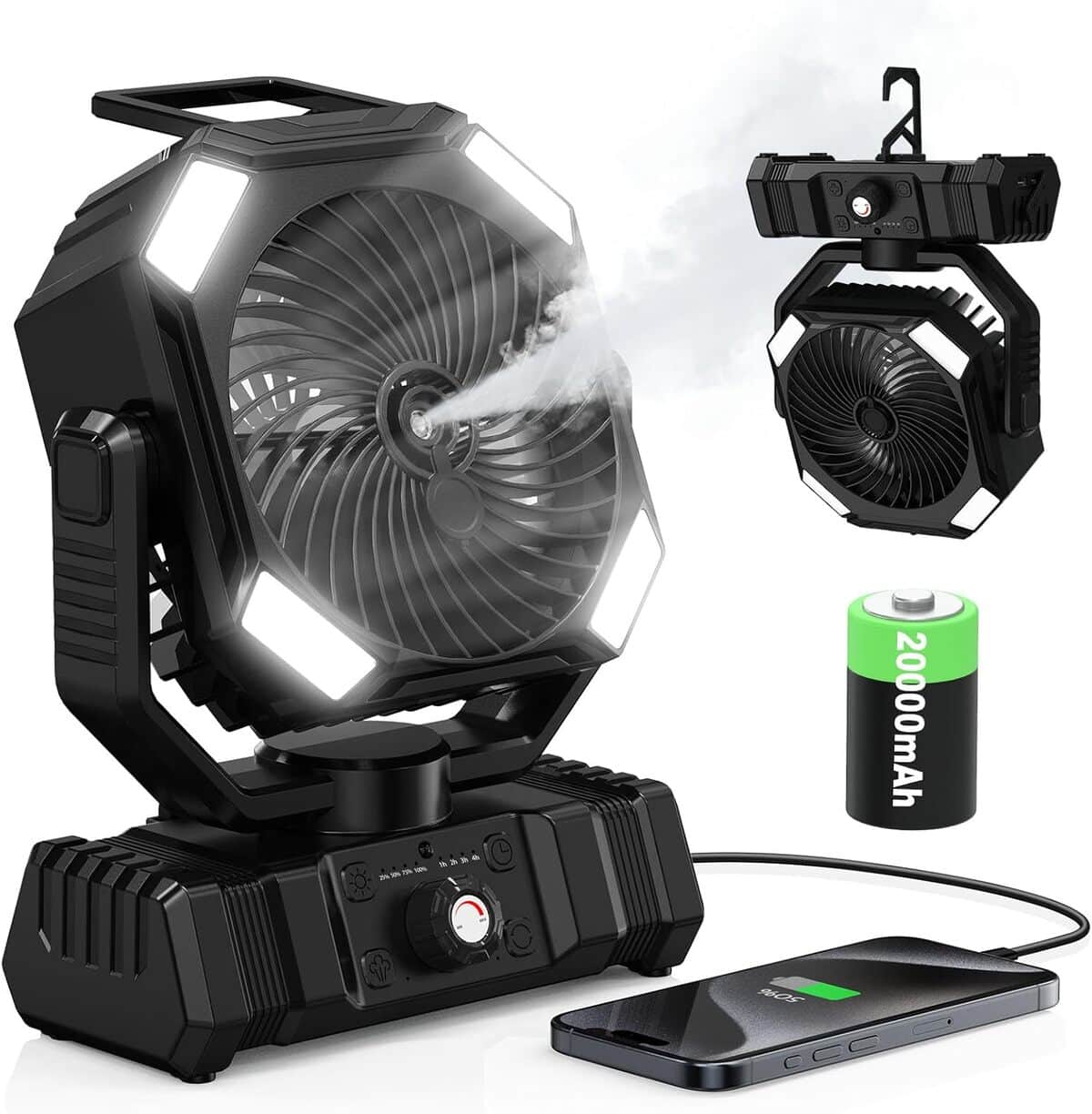 Test du ventilateur brumisateur portable OUWANCH 20000mAh