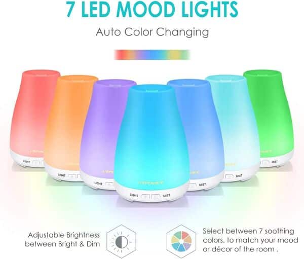 URPOWER 2ème version diffuseur d’huiles essentielles, 100Ml parfum huile essentielle brume fraîche