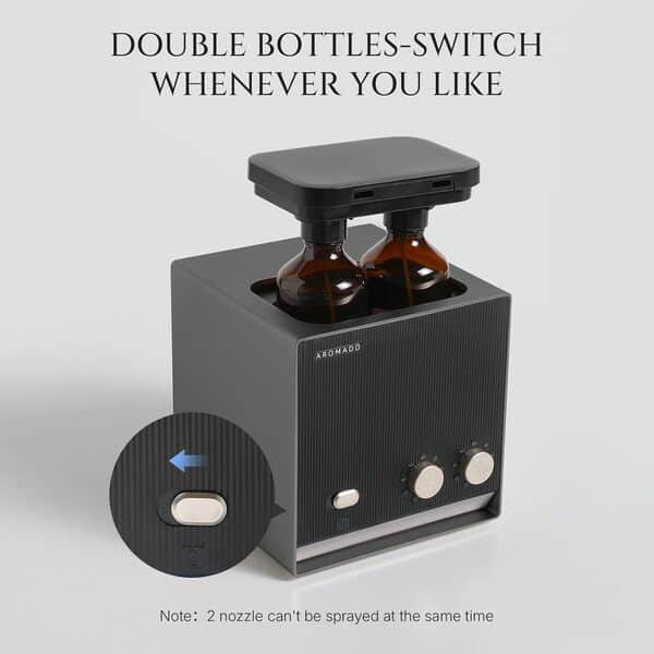 Aromadd Diffuseur d'huile essentielle sans eau, parfum intelligent, parfum d'air froid pour 2 000 pieds carrés, 2 diffuseurs de collection d'hôtel de 200 ml pour toute la maison et le bureau (titane