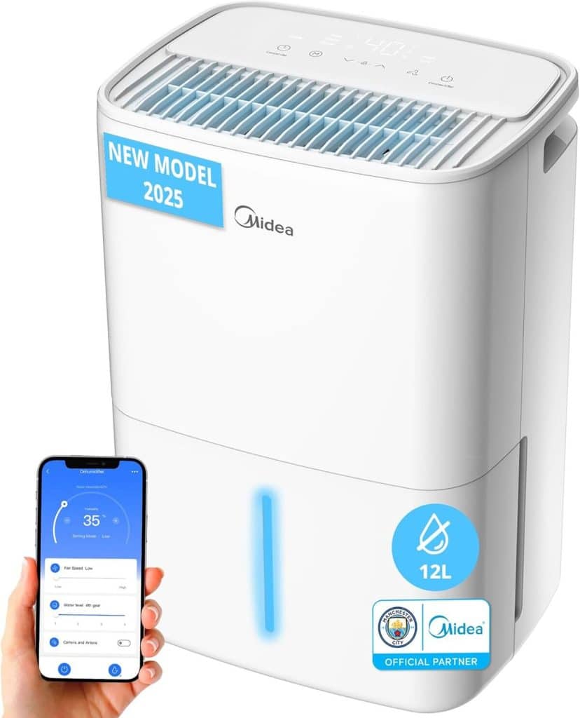 Test du déshumidificateur électrique Midea 12L : contrôle via app et efficacité anti-moisissures