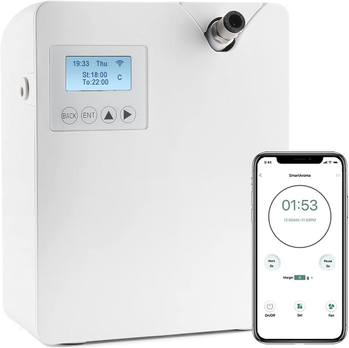 Test du diffuseur Bluetooth Pearl White : air parfumé haute technologie