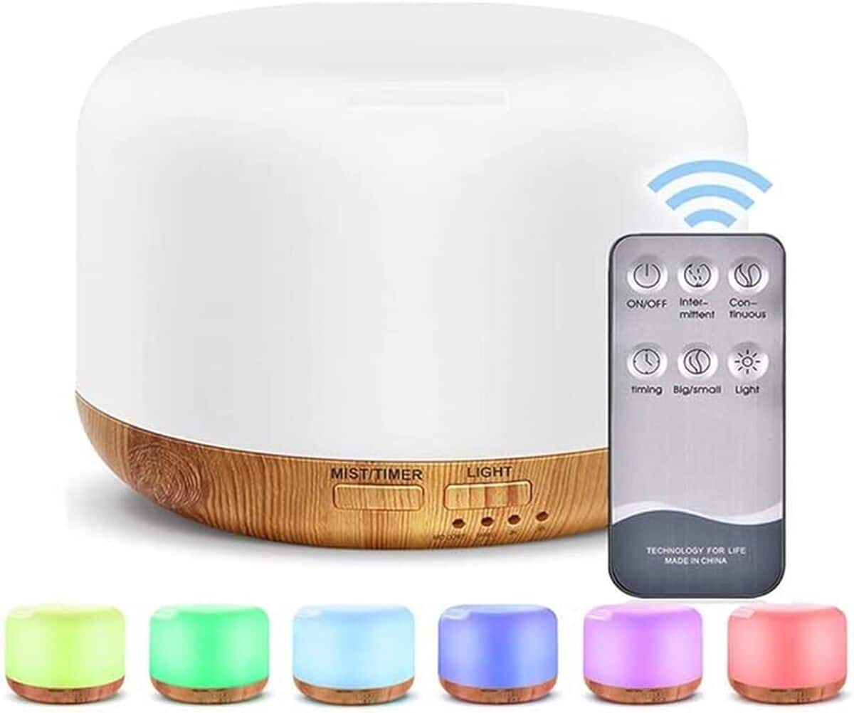 Test du diffuseur d'arôme ultrasonique 300 ml avec LED et télécommande