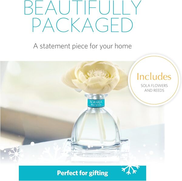 Agraria AirEssence – Ensemble de diffuseurs de fleurs et de roseaux, 209,8 g, fabriqués à la main, diffuseur d'huiles parfumées pour la maison, coffret cadeau