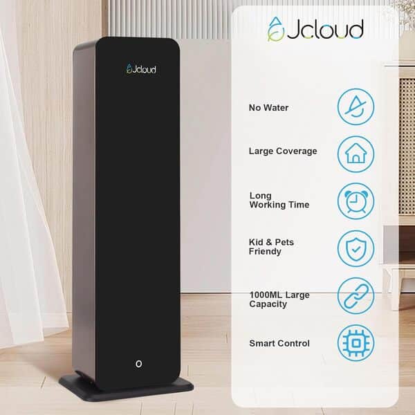 JCLOUD Machine à air parfumée au sol pour la maison, version commerciale de luxe avec technologie d'air froid, 5000 m², diffuseur d'huiles essentielles sans eau de 1000 ml pour grande pièce, hôtel,