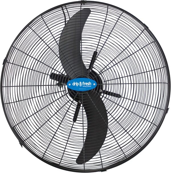 Drip&Fresh D575IP Ventilateur Industriel pour brumisation avec Support Mural, régulateur de Vitesse à 3 Positions, Orientation 180°, 2 pelles, 130 W, 220/240 V, 50 Hz