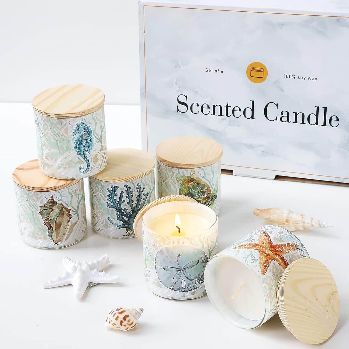 Avis : bougies parfumées à thème océan (ensemble de 6)