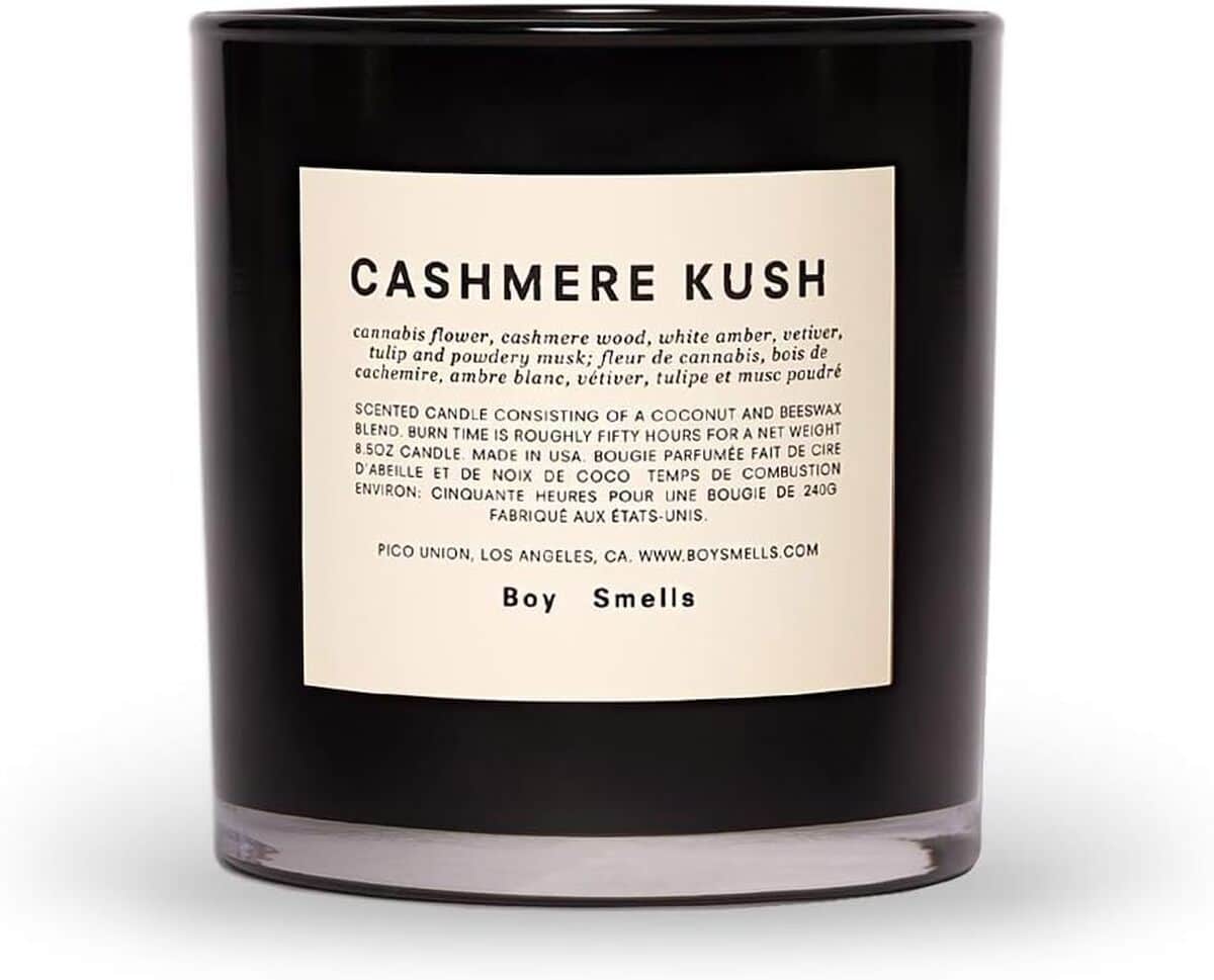 Avis sur la bougie Boy Smells Cashmere Kush : luxe et parfum 50 heures