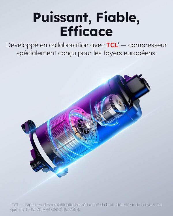 Deshumidificateur d air electrique 30 L, déshumidificateur d'air, deshumidificateur d air anti moisissure pour la maison/cave/chambre/salle de bain, Séchage du linge, 245m³/90m², Gar. 10 ans