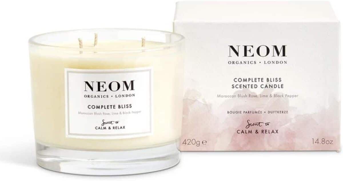Avis sur la bougie parfumée 3 mèches Complete Bliss de Neom Organics London