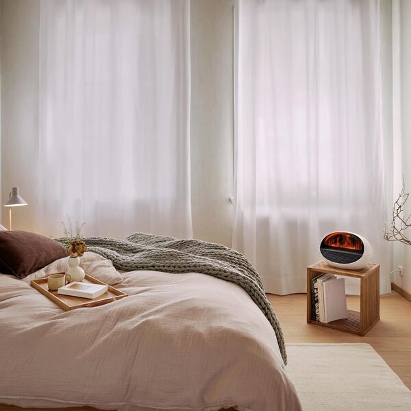 Stadler Form Chauffage, cheminée électrique et diffuseur d’arômes Erik, LED, Illusion feu Ouvert, cheminée, sans suie, Puissant, régulation température Efficace, 4 Couleurs, Blanc