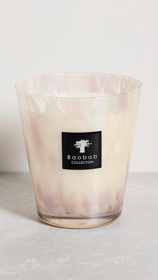 Baobab Max 16 Pearls White Bougie en Cire, 16 cm, 16 x 10 x 16 cm [Classe énergétique B]