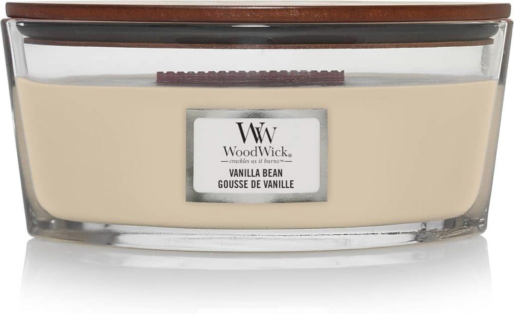 Avis : bougie WoodWick Ellipse vanille et mèche crépitante