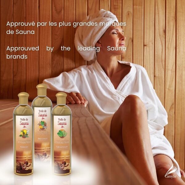 Camylle - Voile de Sauna L'Elégant - Fragrances à base d’Huiles Essentielles 100% Pures et Naturelles pour Sauna - Floral aux effluves envoutantes et délicatement ambrées - 5000ml