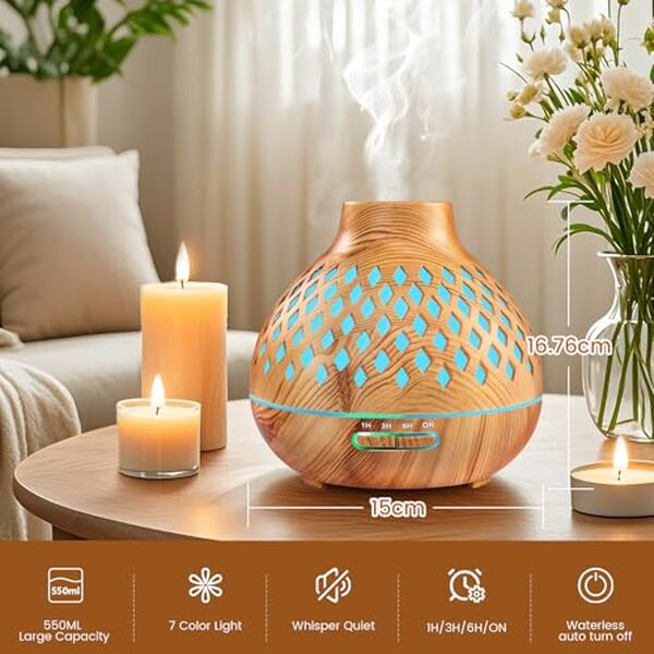 Découvrez notre analyse complète du diffuseur d'huiles essentielles Aeshory 550ml : lumière automatique, parfums relaxants et fonctionnalités innovantes pour un espace apaisant.