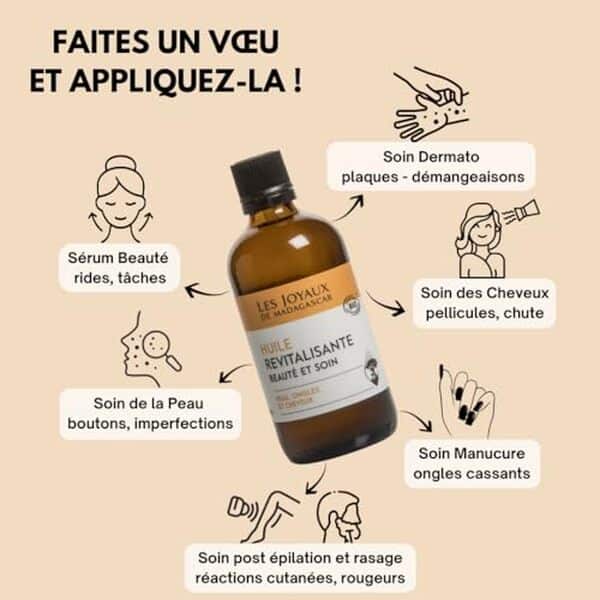 Découvrez notre avis sur l'huile précieuse bio de Madagascar 200 ml : un allié beauté pour revitaliser votre peau grâce à des ingrédients naturels et efficaces.