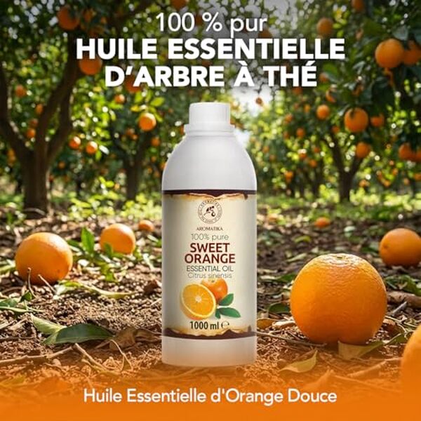 Découvrez notre test complet de l'huile essentielle d'orange citrus sinensis 1000ml : propriétés relaxantes, utilisation en aromathérapie et efficacité pour le bien-être. 