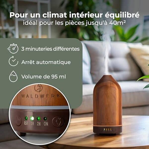 Découvrez notre test détaillé du diffuseur d'huiles essentielles Waldwerk 100 ml en bois d'acacia : design, performance et avis client pour un achat éclairé. 