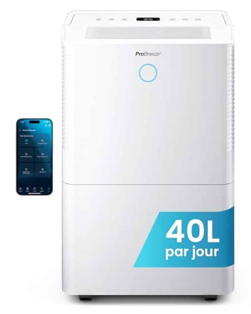 Test du déshumidificateur Pro Breeze 40L intelligent : efficacité garantie