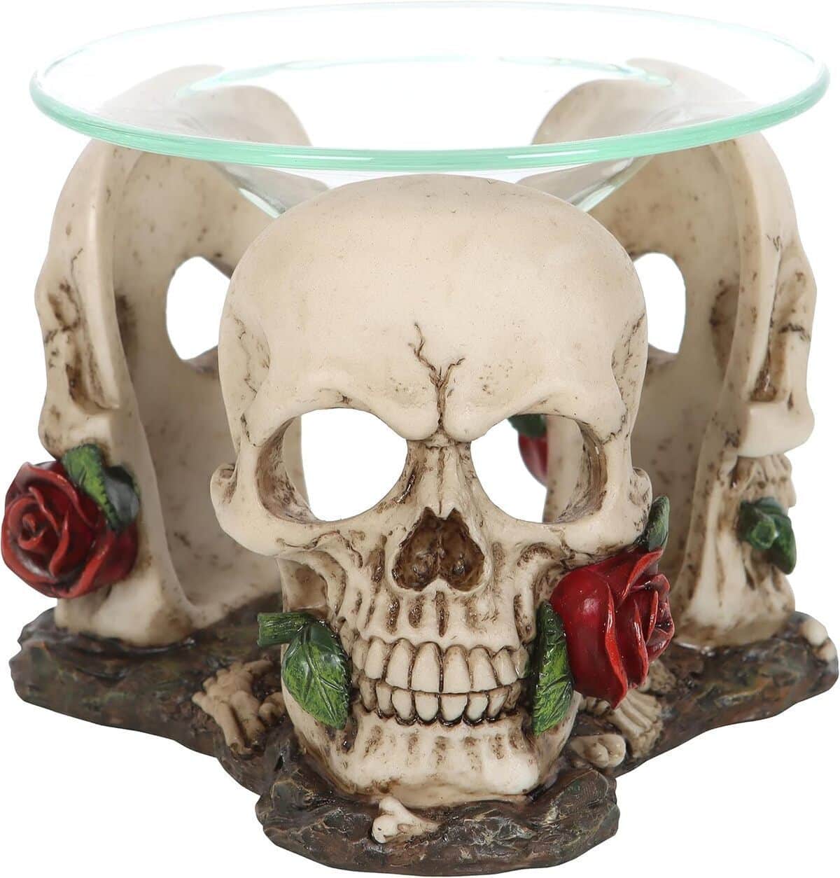 Avis : brûleur à huile Ghostly Skull Rose, un charme envoûtant